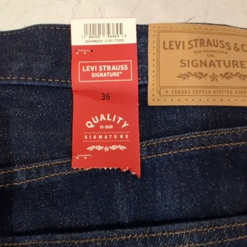 MEN'S LEVIS 569 LOOSE & STRAIGHT FIT DENIM SHORTS - SIZE 36 - DARK WASH image 2