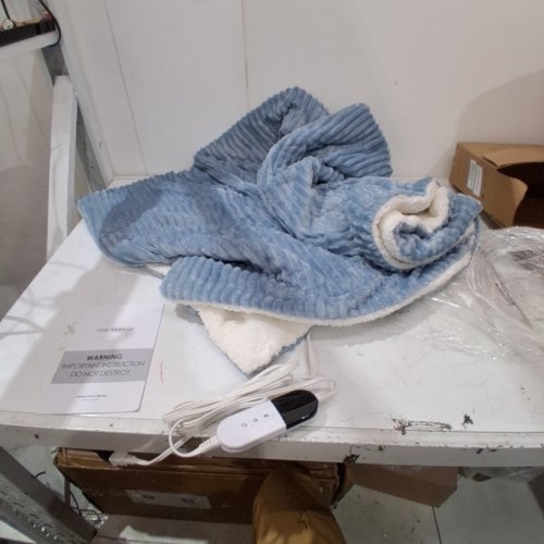 NAIPO HEATED ELECTRIC THROW BLANKET - 50" X 60" - BLUE/WHITE (MODEL : LY03B-5060) image 3