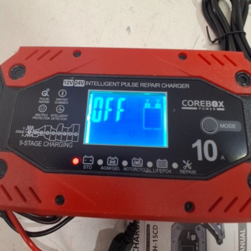COREBOX SMART BATTERY CHARGER AND MAINTAINER - 12 V 10A; 24 V 5A - RED AND BLACK (MODEL: H-10CD) image 2