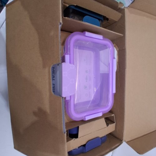 10PC ELLO LEAK PROOF GLASS MEAL PREP CONTAINERS - MULTI-COLOURS image 2