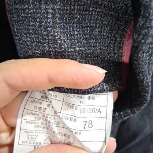 MEN'S PLAID BLAZER JACKET - MEDIUM - GREY image 3