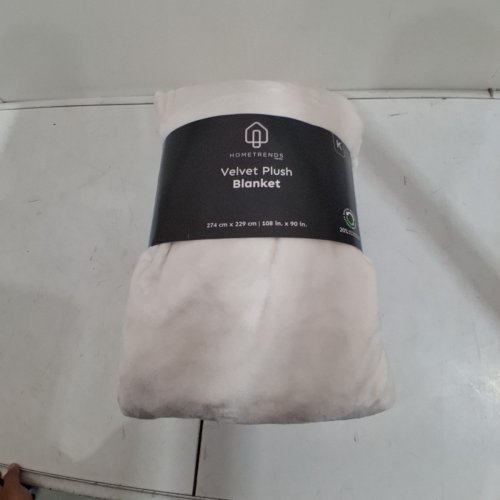 HOMETRENDS PLUSH VELVET BLANKET - 108" X 90" - CREAM image 3