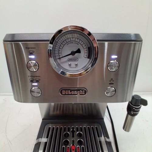 DELONGHI LINEA CLASSIC ESPRESSO MACHINE WITH MILK FROTHER - SILVER (MODEL: ‎EM450M) image 2