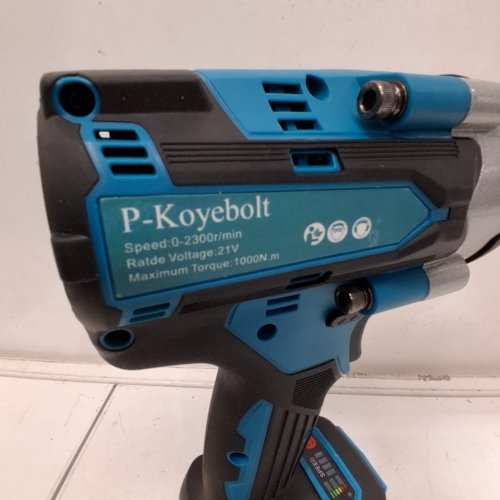 P-KOYEBOLT CORDLESS HIGH TORQUE IMPACT WRENCH KIT WITH 2 BATTERIES- 21 V, 2300 RPM - TEAL AND BLACK image 7