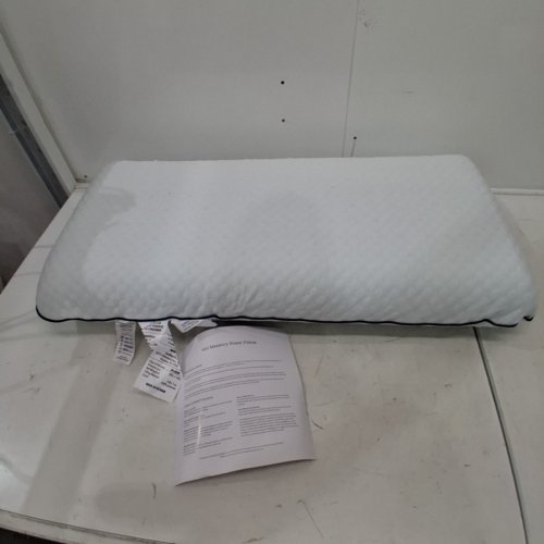 WEEKENDER VENTILATED COOL GEL INFUSED MEMORY FOAM PILLOWS FOR BREATHABLE COMFORT WITH WASHABLE REMOVABLE COVER- KING SIZE - 35” X 16” - WHITE & BLUE (MODEL: WKKK30GF) image 2