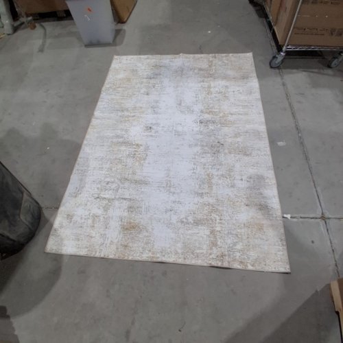 NON-SLIP WASHABLE AREA RUG CARPET - 5FT X 7FT - BEIGE/GREY image 2