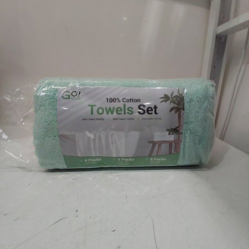6PC GOGREEN 100% COTTON SUPER SOFT TOWELS SET - MINT GREEN image 2
