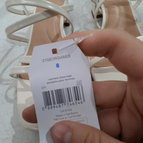 WOMEN'S TIME AND TRU STRAPPY DRESS HEELS - 8 - CREAM (STYLE: 21GEORGIAM26) image 2