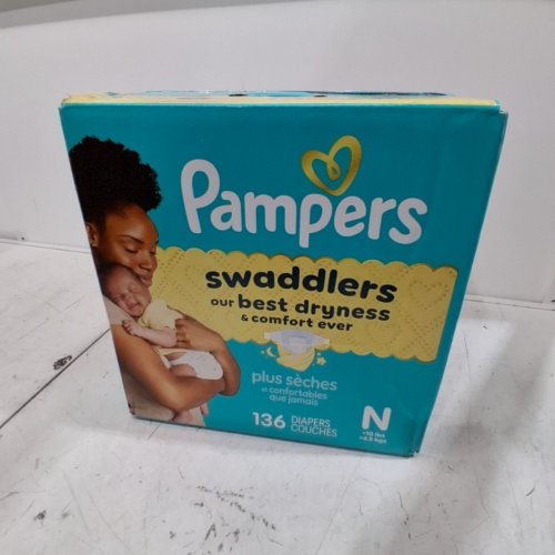 136PK PAMPERS SWADDLERS SKIN SAFE DISPOSABLE DIAPERS - NEWBORN image 2