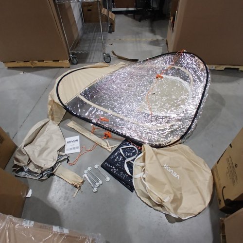 VEVOR CLEAR BUBBLE POP UP SPORTS TENT FOR 2 - 4 PERSONS - 63" X 63" - BEIGE (MODEL:121083) image 2