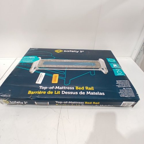 SAFETY 1ST TOP-OF-MATTRESS BED RAIL WITH ADJUSTABLE HEIGHT - 36" X 12" - 18" - GREY/WHITE (MODEL: BR017CEIUF2) image 4