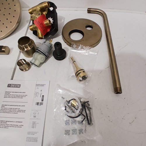 DELTA MODERN SERIES 14 ROUND HAND SHOWER SYSTEM - CHAMPAGNE BRONZE (MODEL: 342702-CZ) image 6