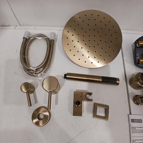 DELTA MODERN SERIES 14 ROUND HAND SHOWER SYSTEM - CHAMPAGNE BRONZE (MODEL: 342702-CZ) image 7