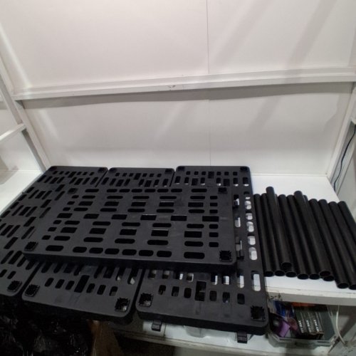 Oskar 4-Tier Interlocking Plastic Storage Shelves - 36"x18"x56" - black image 2