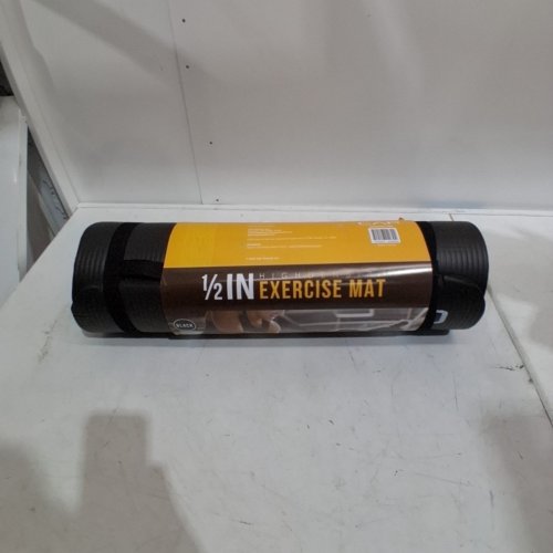 CAP BARBELL HIGH DENSITY EXERCISE YOGA MAT WITH STRAP - 1/2" X 24" X 68" - BLACK - (MODEL: MTIS-6523-12BK) image 2