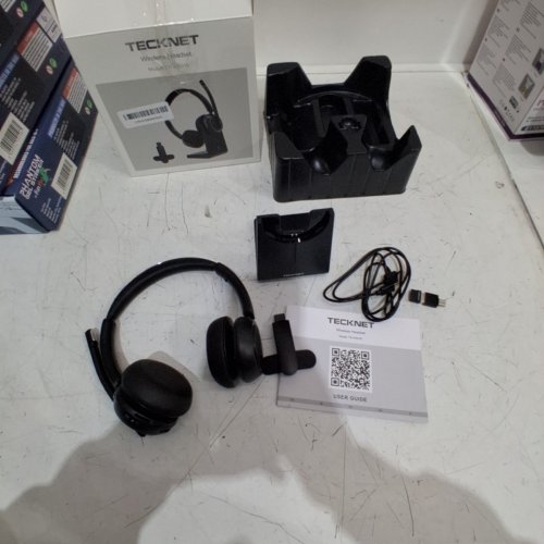TECKNET WIRELESS BLUETOOTH NOISE CANCELLING HEADSET WITH MICROPHONE- BLACK (MODEL: TK-HS016) image 4