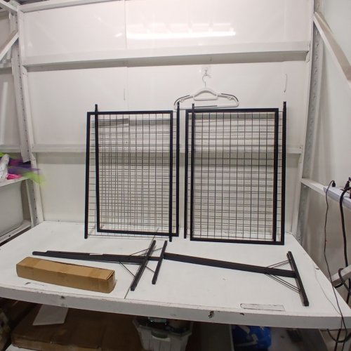 2PK GRID WALL PANELS TOWERS WITH T-BASE STANDS / CLIPS & HOOKS - 2FT X 5.6FT - BLACK (MODEL: YD0024) image 2