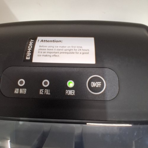 EUHOMY COUNTERTOP ICE MAKER MACHINE WITH HANDLE & BASKET - MAKES 26LB/DAY - BLACK (MODEL: IM001-BBL-CAEH) image 2