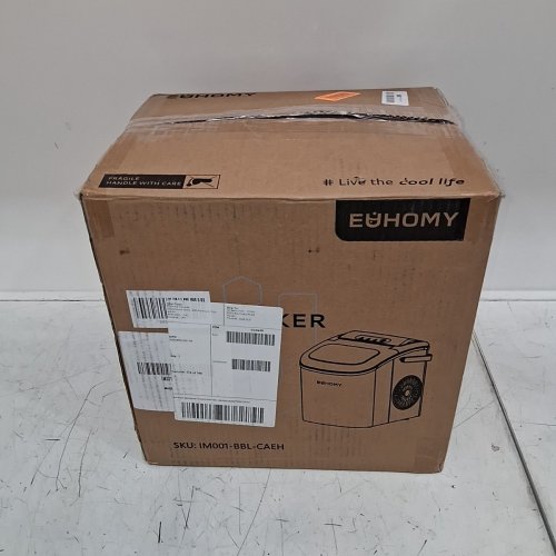 EUHOMY COUNTERTOP ICE MAKER MACHINE WITH HANDLE & BASKET - MAKES 26LB/DAY - BLACK (MODEL: IM001-BBL-CAEH) image 7