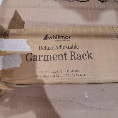 WHITMOR DELUXE ADJUSTABLE ROLLING GARMENT RACK CLOTHES ORGANIZER - 41-68" - BLACK & CHROME - (MODEL: 6021-5908-BB) image 3