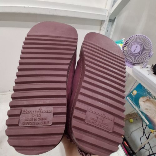 WOMEN'S CANADIANA FLEECE-LINED SLIPPERS - 9-10 - BURGUNDY image 3