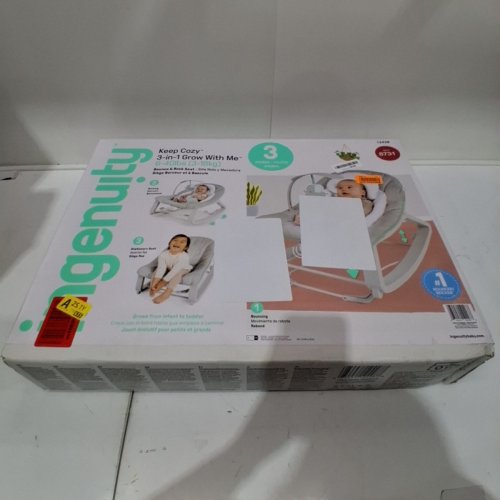 INGENUITY KEEP COZY 3-IN-1 GROW WITH ME VIBRATING BABY BOUNCER SEAT & ROCKER - 6-40LBS - WEAVER/GREY/WHITE (MODEL: 8731) image 2