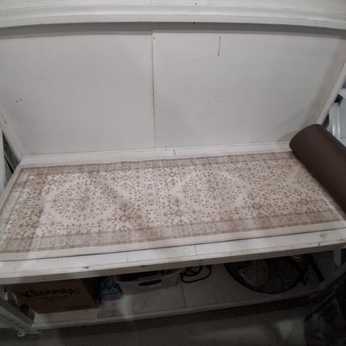 DEXI CUSHIONED MEMORY FOAM KITCHEN MAT RUNNER RUG - 107" X 24" - BEIGE/WHITE - (MODEL: CPLNZ-3) image 2