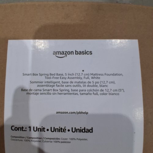 AMAZON BASICS MATTRESS FOUNDATION, SMART BOX SPRING BED FRAME - 5" FULL - (MODEL: B07K6H2P7G) image 4