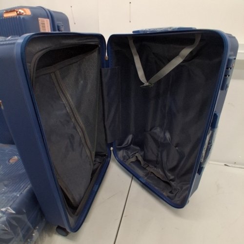 3PC IMGADGETS LIGHTWEIGHT & DURABLE ABS POLYCARBONATE GO LUGGAGE SET - ASSORTED SIZE - BLUE image 3