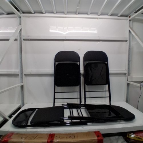 4PK CAMP SOLUTIONS METAL FOLDING CHAIRS WITH PADDED SEATS - BLACK (MODEL: CL01409-YB-CA) image 2