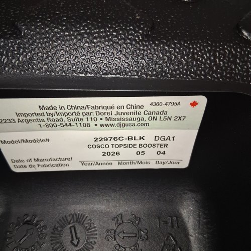 COSCO KIDS TOPSIDE LIGHTWEIGHT BACKLESS BELT-POSITIONING BOOSTER CAR SEAT - 40-100LB MAX- BLACK (MODEL: ‎22976CBLK6) image 2