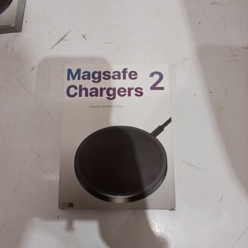 2PK MAGEASE MAGNETIC WIRELESS CHARGER - CHARGING PAD COMPATIBLE WITH IPHONE 16/15/14/13/12 SERIES AND AIRPODS 3/2/PRO, WITH USB-C CABLE AND USB-A CONVERTER - WHITE/GREY (MODEL: HYS07) image 2