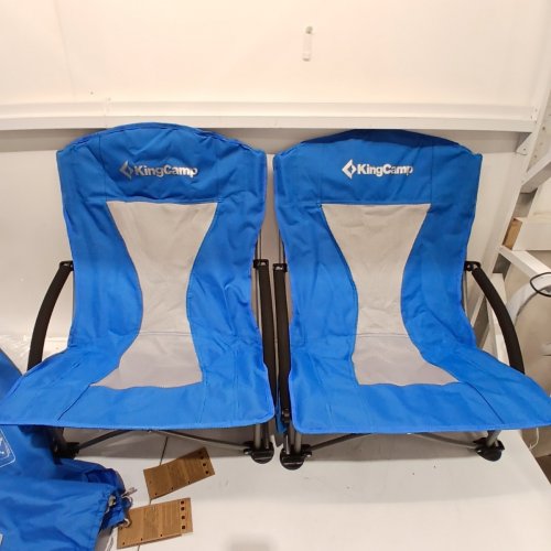 2PK KINGCAMP FOLDING PORTABLE LOW BEACH CHAIR - 300LBS CAP - BLUE (MODEL: KC19010 image 2