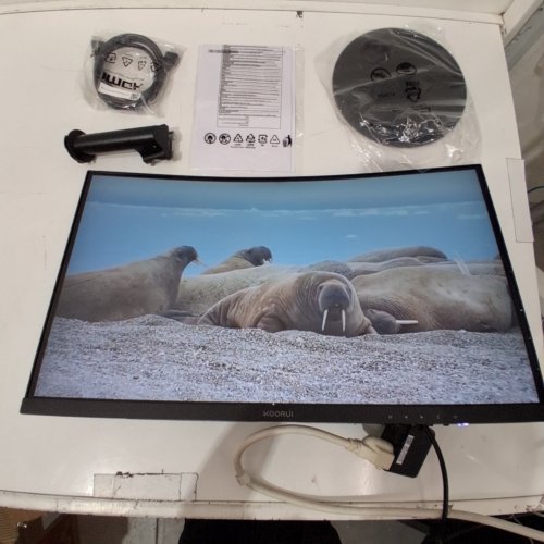 KOORUI 24" CURVED COMPUTER MONITOR - FULL HD 1080P 60HZ 1800R - HDMI VGA - BLACK (MODEL: 24N5C, MB24N2F) image 2