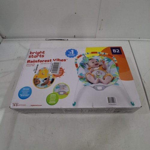 BABY BRIGHT STARTS NO SLIP BOUNCER SOOTHING VIBRATIONS INFANT SEAT - RAINFOREST VIBES - MULTICOLOUR - (MODEL: 12227-ES) image 4