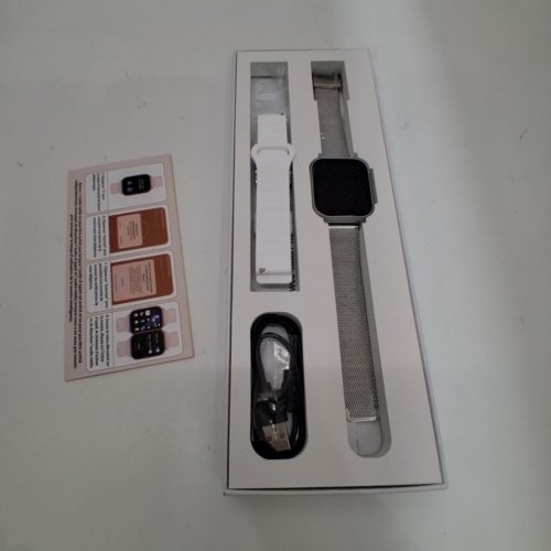 HXQHSTBG BLUETOOTH SMART WATCH AND FITNESS TRACKER WITH APP - 1.83" - SILVER image 4