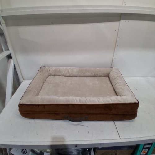 ORTHOPEDIC DOG BED WITH HANDLE - BROWN - 36" X 24" image 5