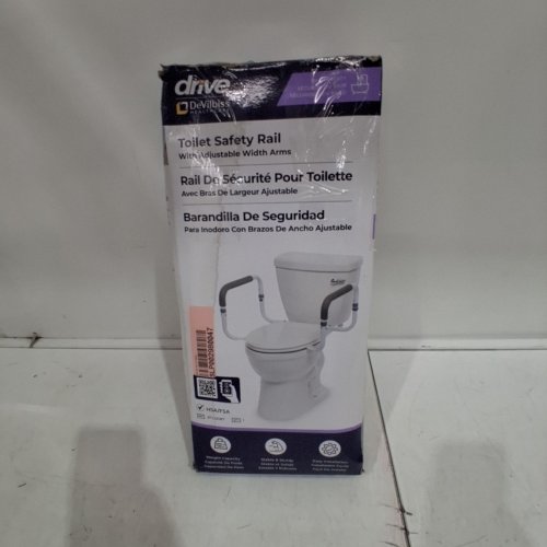 DRIVE MEDICAL BATHROOM TOILET SAFETY RAIL - WHITE/GREY (MODEL: RTL12087) image 3