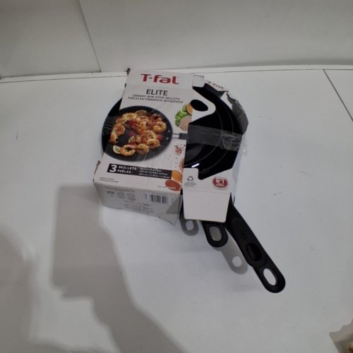 3PC T-FAL CERAMIC NON-STICK SKILLET - 8" -11" - BLACK image 6
