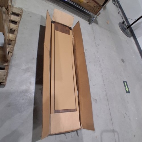 ELECTRIC SPLICED BOARD HEIGHT ADJUSTABLE SIT-TO-STAND STANDING DESK - 48" - WALNUT / BLACK (MODEL: S22) image 3