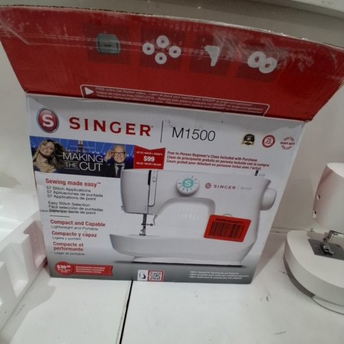 SINGER LIGHTWEIGHT PORTABLE SEWING MACHINE WITH ACCESSORY KIT AND LED LIGHT - 57 STITCH APPLICATIONS - 1 STEP BUTTON HOLE - WHITE (MODEL: M1500) image 5