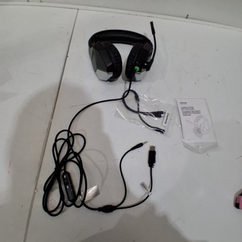 MPOW EG10 WIRED GAMING HEADSET WITH SURROUND SOUND - IN-LINE VOLUME & MIC CONTROL - LIGHT UP - BLACK/GREEN (MODEL: BH414A) image 4
