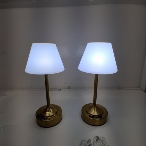 2PK OUTON CORDLESS RECHARGEABLE TABLE LAMPS WITH 3 COLOUR TEMPERATURES AND POWER DISPLAY - 3000K-6000K - 4000MAH - GOLD (MODEL: H-TD0005) image 2