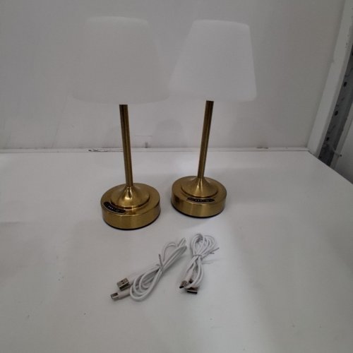 2PK OUTON CORDLESS RECHARGEABLE TABLE LAMPS WITH 3 COLOUR TEMPERATURES AND POWER DISPLAY - 3000K-6000K - 4000MAH - GOLD (MODEL: H-TD0005) image 4