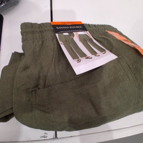 WOMEN'S BANANA REPUBLIC WIDE LEG LINEN PANTS - XXL - GREEN (STYLE: 1982778) image 2