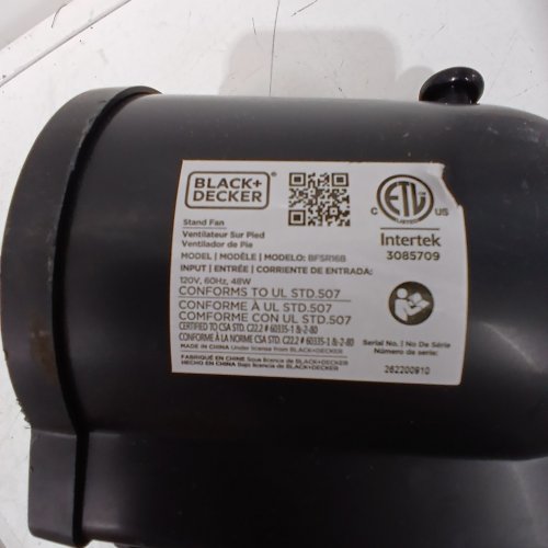 BLACK + DECKER STAND FAN WITH REMOTE - 16" DIAMETER - BLACK (MODEL: BFSR16B-01) image 3