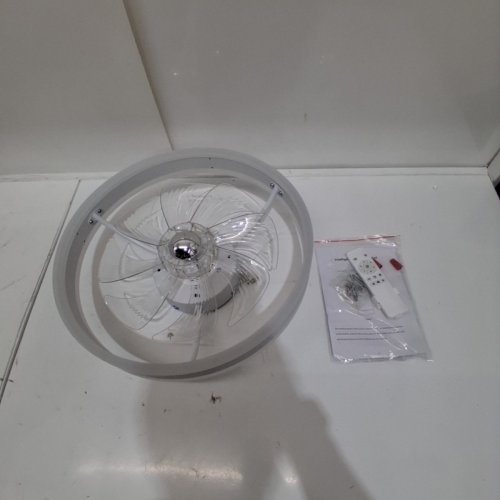 RIYNFO MODERN FLUSH MOUNT CEILING FAN WITH LIGHT & REMOTE & 6 SPEEDS - WHITE image 2
