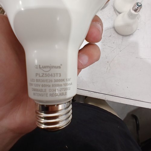 4PK LUMINUS DIMMABLE LED BR30 LIGHT BULBS - 12W 850LM 3000K - WHITE (MODEL: PLZ5043T3) image 2