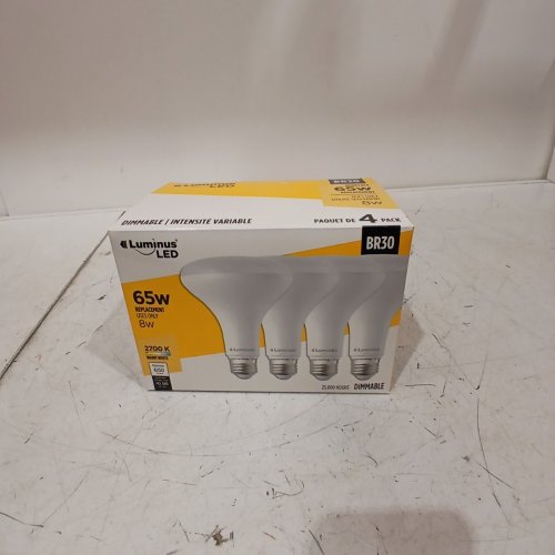 4PK LUMINUS DIMMABLE LED BR30 LIGHT BULBS - 12W 850LM 3000K - WHITE (MODEL: PLZ5043T3) image 5