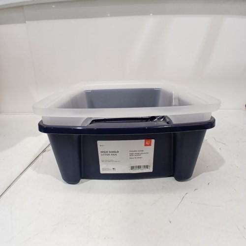 IRIS OPEN TOP CAT LITTER BOX KIT WITH SHIELD - 15" X 19" - BLACK/CLEAR - (MODEL: CLH-12) image 2